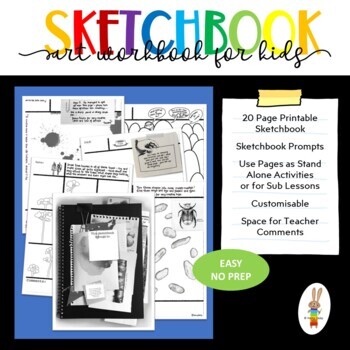 Preview of Printable Art Lessons - Sketchbook Prompts