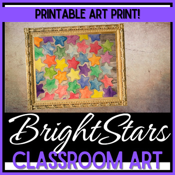 Preview of Printable Art Prints - Bright Stars Watercolor - PDF, JPG, PNG, SVG formats