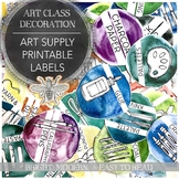 Art Classroom Decor Supply Labels for K through College Vi