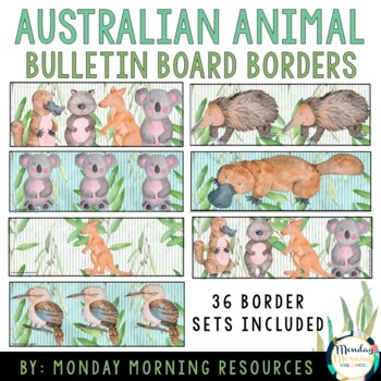 Printable Australian Animal Bulletin Board Borders - Classroom Display Decor