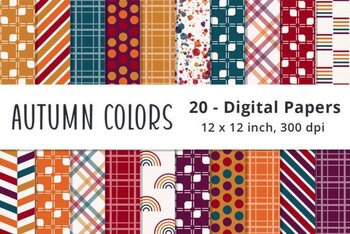 Printable Autumn Digital Papers Pattern Background Clip Art | TPT