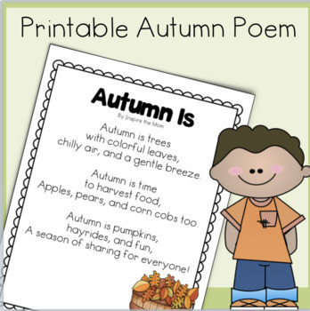 Printable Autumn Poem Poster (Fall Poem) by Inspire the Mom | TpT