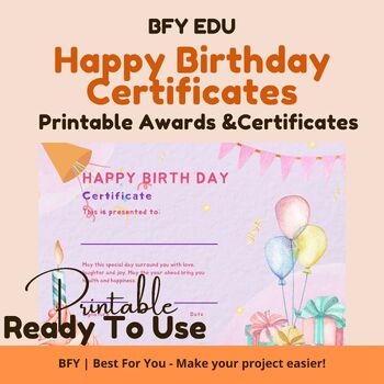 birthday certificate templates free printable