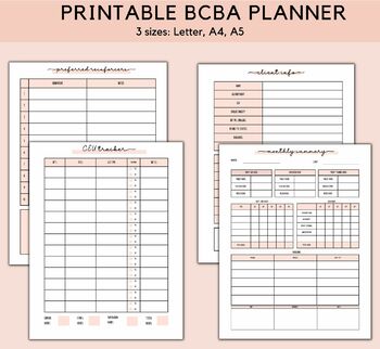 Preview of Printable BCBA Planner | Planner for Board Certified Behavior Analysts
