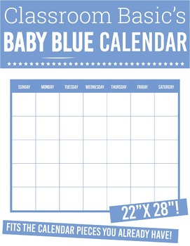 Preview of Printable Baby Blue Calendar (22"X28"!)