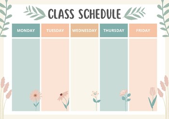 Preview of Printable Back To School Weekly Schedule ,Classroom Schedule, Homework Schedule