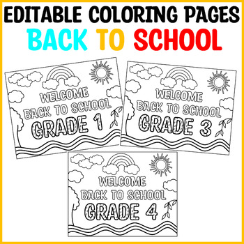 Preview of Printable Back to School Coloring Worksheet, First Day of School Coloring Pages