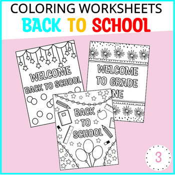 Preview of Printable Back to School Coloring Worksheets, First Day of School Coloring Pages