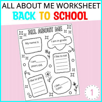 Printable Summer Back to School Worksheet, All About Me Worksheet