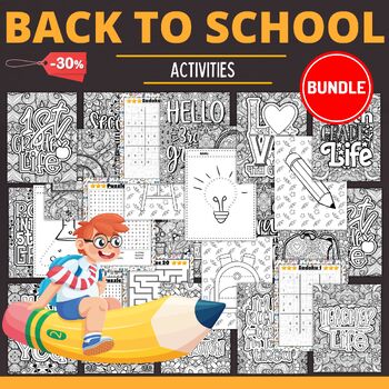 Preview of Printable Back to school Activities & Games - Mega Bundle - September Activities
