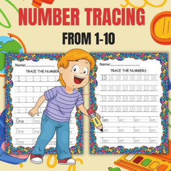 Preview of Printable Back to school Handwriting tracing Numbers 1-10 - Fun Math Activities