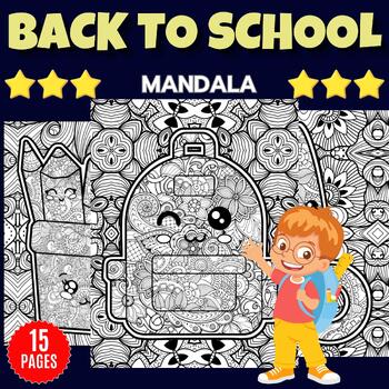 Preview of Printable Back to school Mandala Coloring Pages - Fun September Activities