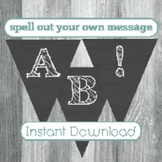 Alphabet Banner with Letters, and Numbers - Chalkboard