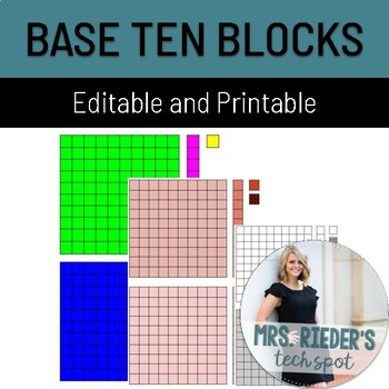 Preview of Printable Base Ten Blocks | Flats, Rods, Units, and Thousandths
