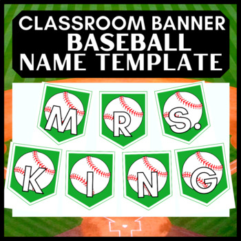 Preview of Printable Baseball Name Banner → Editable Bulletin Board Decor All Letters