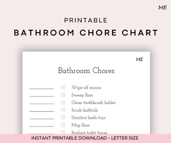Preview of Printable Bathroom Chores Chart | Life Skills, Occupational Therapy