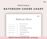 Printable Bathroom Chores Chart | Life Skills, Occupationa
