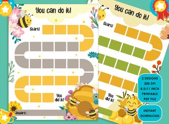 Preview of Printable Bee Reward Chart, Honey Bee Behavior Chart, Boy/Girl Chore Chart