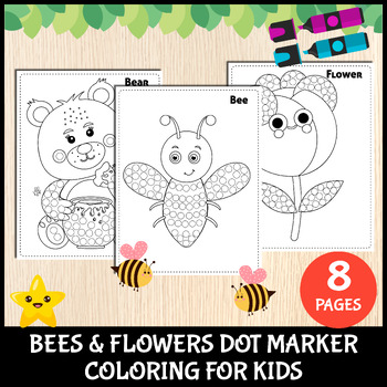 Printable Bees and Flowers Dot Marker | Do-A-Dot Preschool Activity For ...