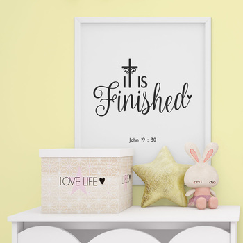 Preview of Printable Bible Verse Poster, It is finished