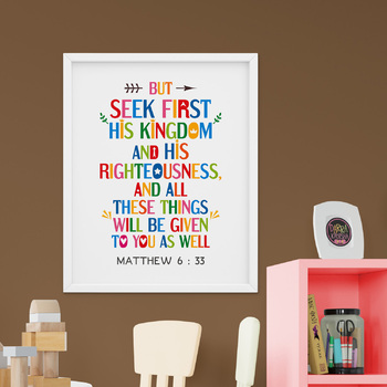 Preview of Printable Bible Verse Poster. Seek first His Kingdom and His Righteousness