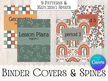 Preview of Printable Binder Covers Art Nouveau, Fall Binder Covers, Binder Cover Fall Color