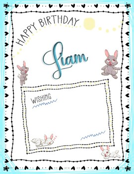 Preview of Printable Birthday important Date With Names Liam