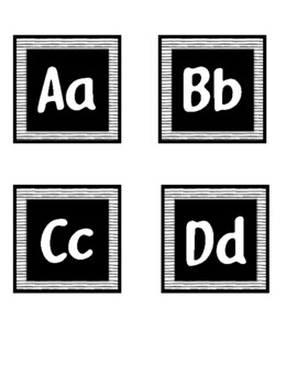 Preview of Printable Black & White Alphabet Square