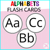 Printable Black and White Alphabets Flash cards, Round Wor