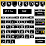 Printable Black and White Classroom Calendar Labels, Numbe