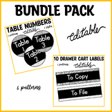 Printable Black and White Classroom Labels Bundle Pack, Ed