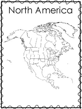 Preview of Printable Black and White Continent Maps and List of Countries. Geography .
