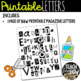 printable magazine letters black white alphabet a z word work