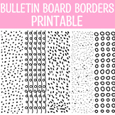 Printable Black and White Spotty Bulletin Board Borders, S
