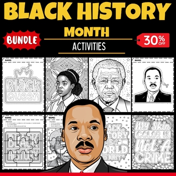 Preview of Printable Black history month - Martin Luther king jr Activities & Games BUNDLE