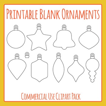 Preview of Printable Blank Christmas Ornament Templates - DIY Baubles Clip Art / Clipart