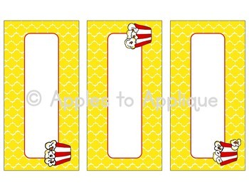 Editable Blank Labels in Popcorn Theme by Apples to Applique | TpT