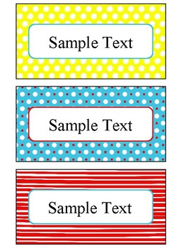 Editable Blank Labels in Primary Colors Theme by Apples to Applique