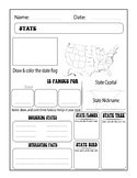 Printable Blank State Fact Sheet - States Activity Map wor