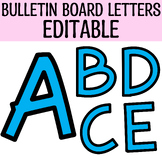 Printable Blue Bulletin Board Large Alphabet Letters, Edit