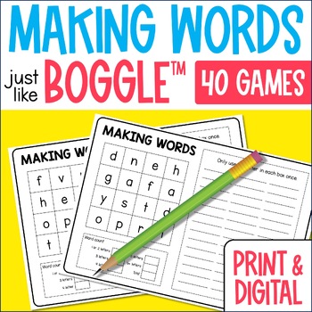 Preview of Just like Boggle! Word Work Activities for Spelling Words & Word Work Centers