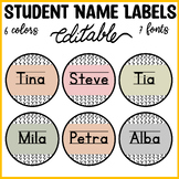 Printable Boho Student Name Labels, Editable Cubbies Label