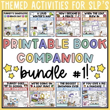 Preview of Book Companion Activities for Speech Language Therapy Growing Bundle