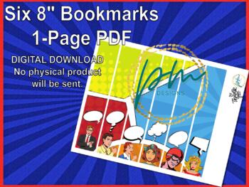 UPDATED Comic Book Pages Bookmarks 