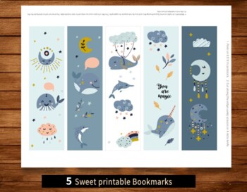 Preview of Printable Bookmarks Template, Printable Bookmarks Set, bookmarks, for book