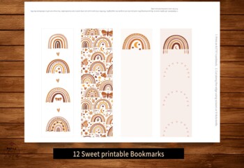 Preview of Printable Bookmarks Template, Rainbows Bookmarks, Rainbow, Printable Bookmarks S