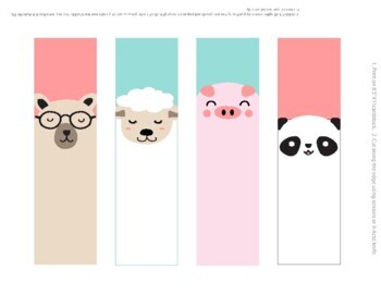 printable bookmarks template animals bookmarks printable bookmarks set