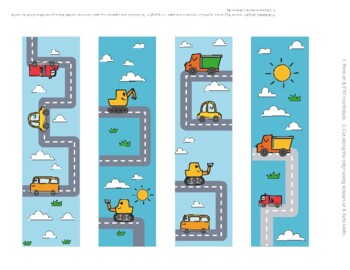 Preview of Printable Bookmarks Template, printable bookmarks for kids, vehicle Bookmark,