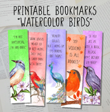 Printable Bookmarks - Watercolor Birds