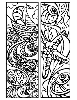 Printable Coloring Bookmarks Set of 7, Mandala Bookmarks, Coloring Bookmarks  for Adult, Coloring Bookmarks for Kids, Printable Bookmarks 